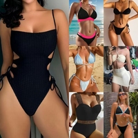 Vente en gros Nouveau Sexy Mini Micro Deux Pièces Bikini Triangle Maillot de bain Femmes Côté Cravate String Maillots De Bain