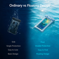 Bolsa Impermeable Flotante para Teléfono IPX8 con Doble Cámara de Aire y Diseño Anti-Hundimiento para Natación
