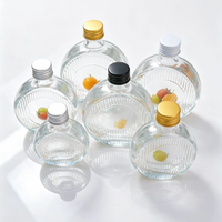Bouteille en verre plate et ronde pour vin et spiritueux avec bouchon à vis, bouteille pour boissons lactées, idéale pour le kombucha
