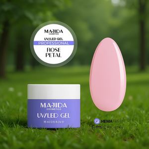 Majida Cosmetics UV LED Gel Rose Petal 15ml Professional <b>Builder</b> Gel Hema Free - Product Image 1