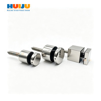 HJ Promotion : Support de Verre Extérieur pour Garde-Corps d'Escalier, Réglable, Couleur Or, Petits Supports de Verre en Acier Inoxydable