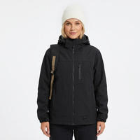 Veste imperméable à capuche unisexe doublée polaire 3-en-1 pour l'automne et l'hiver, style montagne, ensemble deux pièces détachable, coupe-vent, violet