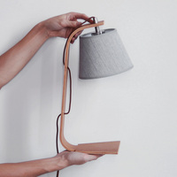 Abat-jour Led d'intérieur en tissu, style japonais, ombres en bois, pour bureau, lampe de Table, lumière