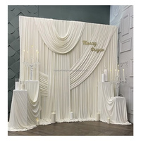 Accessoires de mariage, arche en métal blanc en forme de S, décoration de fond, rideau doré pour la décoration de cérémonie