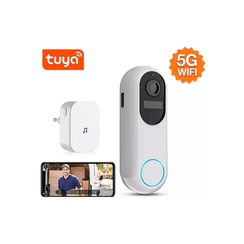 Tuya Wireless Waterproof Remote Smart 2MP Door Bell Camera 5g WIFI Dual Frequency Video Doorbell