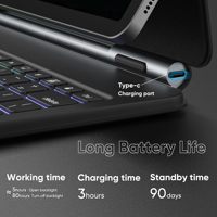 Coque Clavier Magnétique Détachable RVB 7 Couleurs avec Trackpad Multi-Touch pour iPad Pro 11 M4 BT – Vente Flash OEM