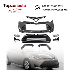 Topzonauto - Nuevo Kit de Parachoques Delantero Completo de Plástico y Rejilla con Luces Antiniebla para 2017 <span class=keywords><strong>2018</strong></span> 2019 para <span class=keywords><strong>LE</strong></span> XLE - Product Image 1