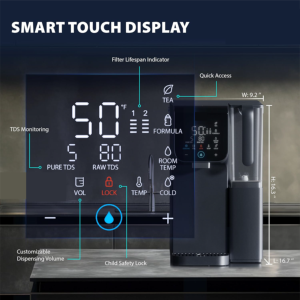 カウンタートップ100 GPD冷却およびインスタントホットROシステムホームRV用ウォーターフィルターポータブルピッチャーフィルター付き生涯リマインダー - Product Image 4