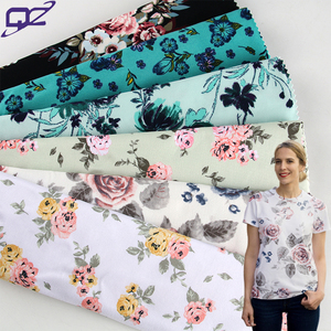Dbp Đôi Chải Không Có Moq Thoáng Khí Wicking <span class=keywords><strong>4</strong></span> Cách Căng <span class=keywords><strong>Spandex</strong></span> Polyester Floral In Vải Cho Ăn Mặc - Product Image 1