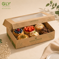Boîte à pâtisserie en kraft personnalisée avec fenêtre transparente, emballage alimentaire pour gâteaux, pâtisseries, cupcakes, desserts, biscuits, à emporter pour les cafés
