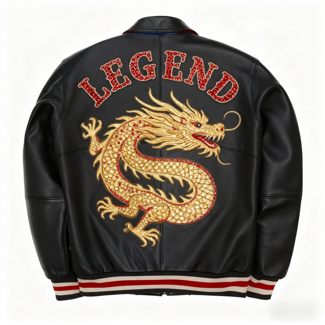 Men's Real Cowhide Leather Bomber Jacket Vintage Style Zipper Closure for Winter Men Leather Jacket High Street Flight Jacket