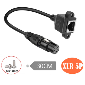 Xlr 5pin nữ để RJ45 Nữ adapter mạng nối cáp mở rộng cho Cat5 <span class=keywords><strong>Ethernet</strong></span> cho DMX-CON điều khiển loạt - Product Image 4