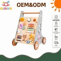 Custom Multiple Learning Activities Center Develops Motor Skills for Infant to Toddler Montessori Wooden <strong>Baby</strong> Push Walker