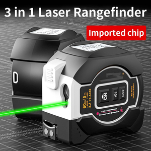 Cinta Métrica Láser 3 en 1 con Alcance de 60m, Pantalla Digital y Cinta de Acero de 5m para Tareas de Medición Precisa en Construcción y Hogar - Product Image 2