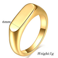Großer Gravurbereich anpassbar Ring Edelstahl einfarbig Bar Individuell graviert Ring Unisex