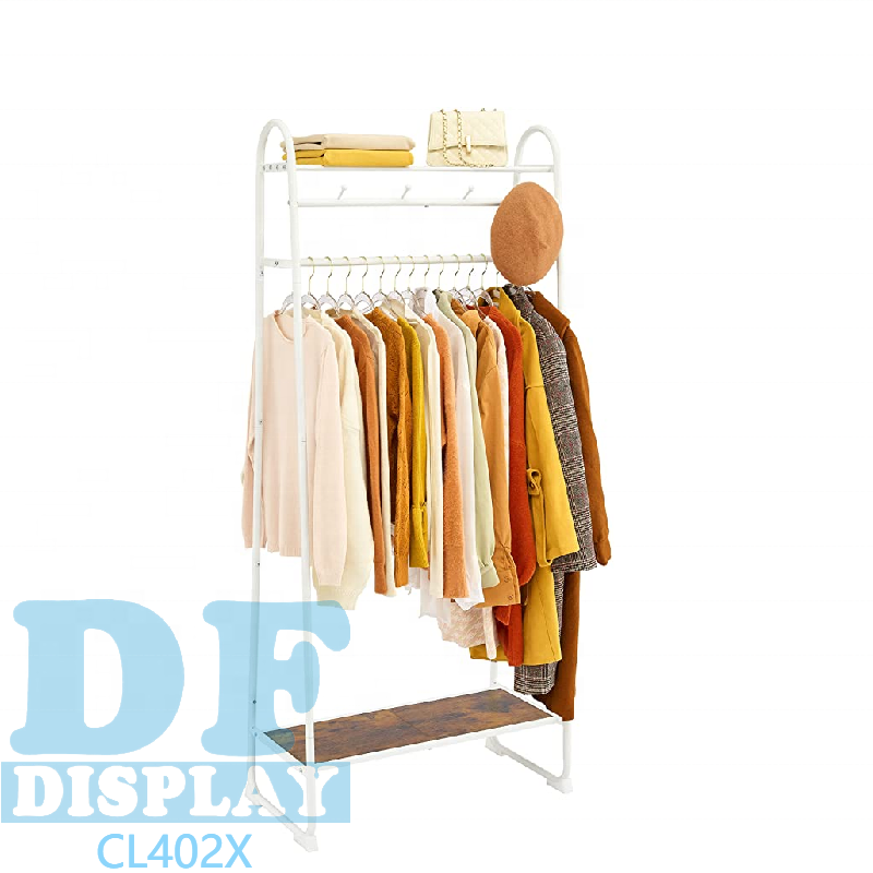 Вешалка для одежды отдельно стоящая вешалка для одежды с крючком для пальто металлическая вешалка для одежды с 2 полками для хранения