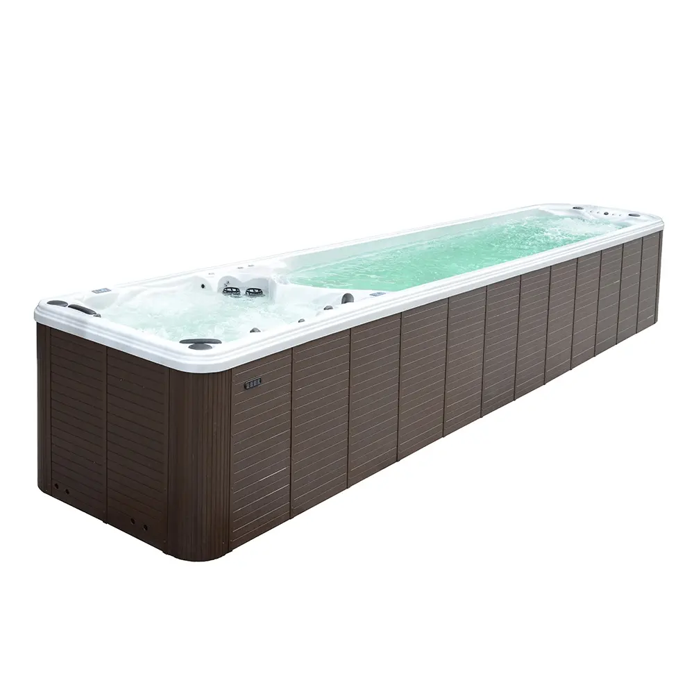 Vrijstaand 12M Lang Buitenzwembad Spa Dual Zone Hot Tub Swim Spa Met Smart Balboa-Systeem