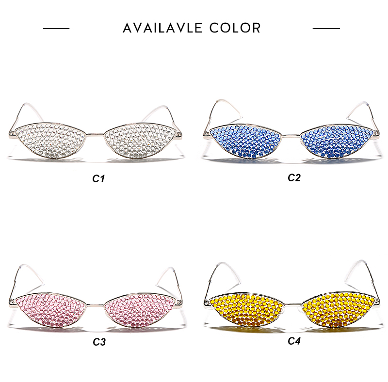 Gafas de sol de lujo vintage con diamantes de imitación para mujer, lentes de sol con forma de ojo de gato, 2023