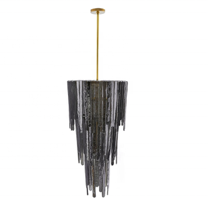 Lustre en verre de Murano de style industriel vintage pour salon, lustres et suspensions noirs pour villa - Product Image 1