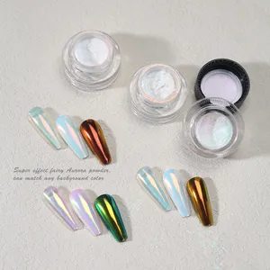 3D Nail Art Supplies Productos para uñas Aurora Mirror Chrome Mermaid Pigmento en polvo Fabricante de China Colorido Brillante Hecho a mano