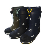 Chaussures d'eau mi-mollet pour enfants, antidérapantes, imprimées d'animaux, bottes de pluie pour enfants