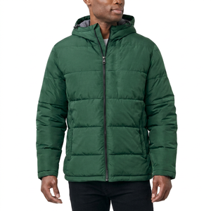 Veste d'hiver rembourrée pour homme, à capuche, isolée, fermeture éclair intégrale, décontractée, pour l'extérieur par temps froid - Product Image 1