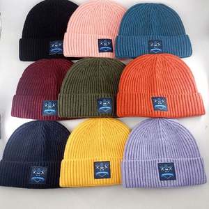 Custom Printing <b>Patch</b> logo Winter Beanie Hat Short Brim Autumn Unisex Docker Beanie - Product Image 3