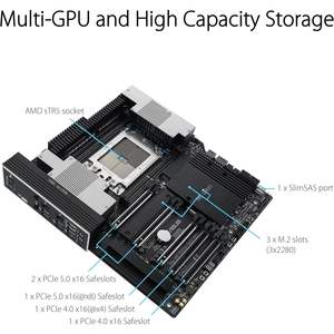 Carte mère de station de travail ASUS Pro WS TRX50 SAGE WIFI CEB, chipset AMD TRX50, mémoire DDR5, socket TR4, ordinateur de bureau - Product Image 2