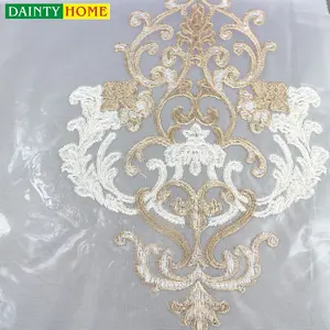 high quality polyester fabric luxury embroidery curtain