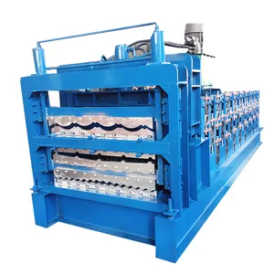Roof Metal Cold Steel Roof Step Tile Press glazed roofing Roll Forming Machine factory