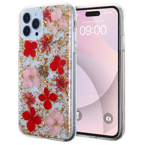 เคสโทรศัพท์กันกระแทก KINGSOUL รุ่นหรูหรา ผลิตจาก TPU+PC ตกแต่งด้วยอีพ็อกซี่ ประดับด้วยดอกไม้แห้งแท้และมุก สำหรับผู้หญิง ขายส่ง - Product Image 1