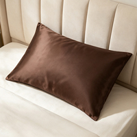 Taie d'oreiller en soie 19 Momme, fermeture enveloppe, 100% soie de mûrier, couleur unie avec option fermeture éclair, logo personnalisé