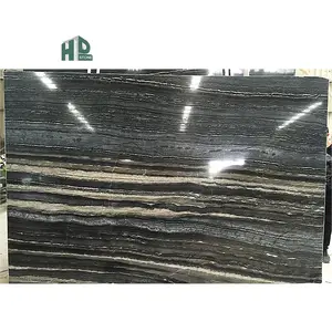 Popular Natural Stone Black and White Marble Tile Book Match Marble Factory