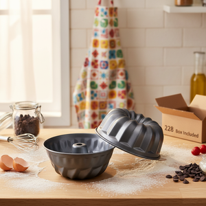 Set di 2 eco-friendly Mini budino o ciambella stampi in Silicone riutilizzabile e usa e getta strumento per la torta scatola di 228 da forno incluso - Product Image 3