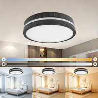 Plafonnier LED noir moderne 15W 24W 32W 40W, panneaux lumineux encastrés ronds en aluminium pour chambre à coucher, salon, cuisine