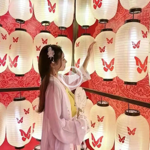 Biểu tượng tùy chỉnh không thấm nước Kem chống nắng quảng cáo ngoài trời vẽ trang trí màu sắc gấp Nhật Bản mùa đông dưa đèn lồng - Product Image 1