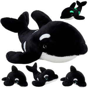 MorisMos Orca Peluche Realistico, Giocattolo Kawaii per Compleanno, per Età 14+ (30cm), con Illuminazione LED, Imbottitura in Cotone PP - Product Image 1