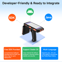 Lector RFID UHF EPC Gen2 de 15 m de Alcance, PDA con 8000 mAh, Lector de Etiquetas RFID Portátil, Escáner de Código de Barras de Mano para Gestión de Inventario Minorista