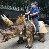 Manège robotique réaliste à monnayeur, dinosaure animatronique à bascule, manège de parc d'aventure