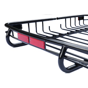 Panier de toit robuste en acier pour SUV, porte-bagages détachable en 2 parties avec réflecteurs, plateau de transport universel pour véhicules tout-terrain - Product Image 4