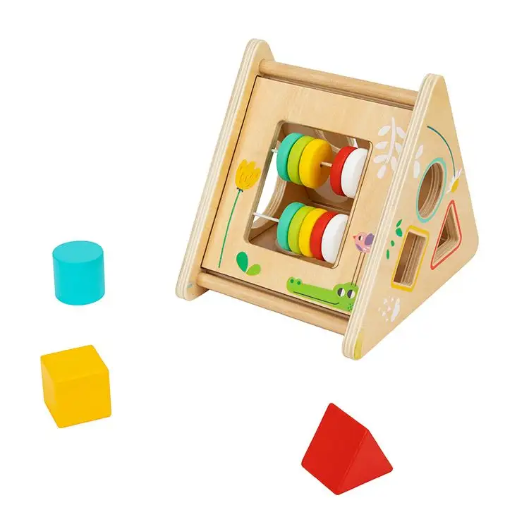 2022 New kids wooden toys Activity Triangle games cube educational toys for children