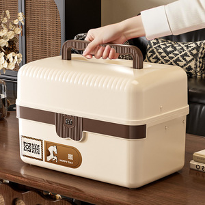 Medical Kit Storage <b>Box</b> With Combination <b>Lock</b> Multi Layer Portable Home Use For Medicine Organization - Product Image 2