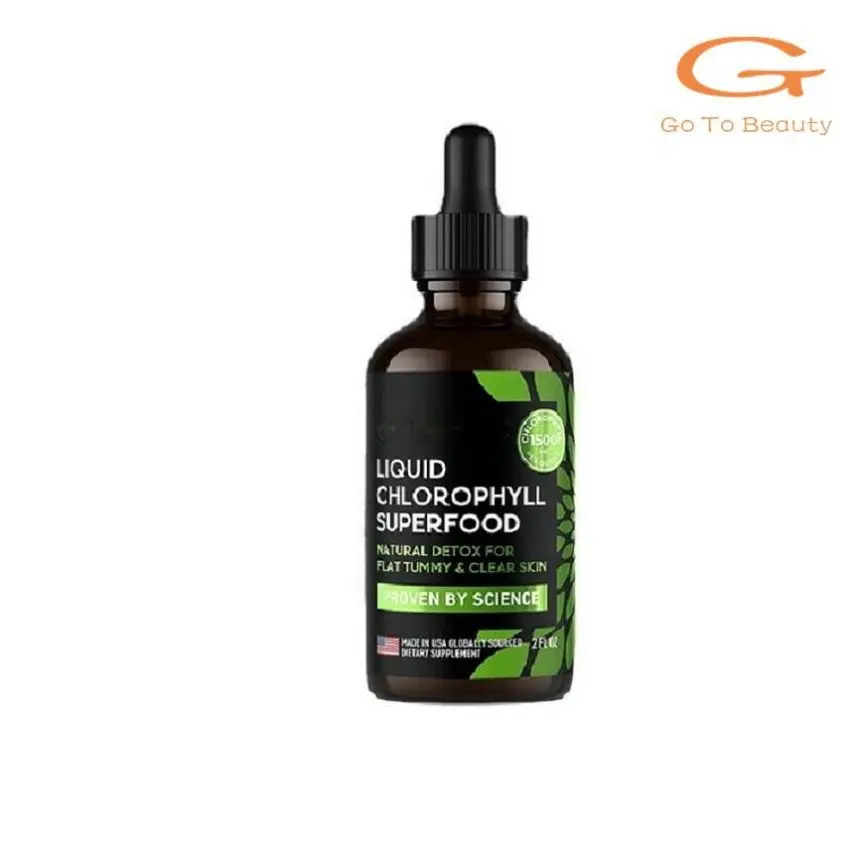 Gotobeauty OEM High Quality Chlorophyll Liquid Drops Immune Support Natural Detox Chlorophyll Herbal Supplements