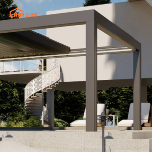 Jhr sang trọng bioclimatique gazebo cơ giới có thể thu vào mái nhôm ngoài trời arbours pergolas thời tiết vườn louvered thiên nhiên - Product Image 6