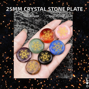 Vente en gros de disques de pierres de guérison en cristal naturel de 25 mm, écologiques, motif cube de Metatron traditionnel, décoration personnalisée pour la maison - Product Image 2