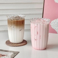 Tasses en verre borosilicate pour boissons froides et chaudes, design vintage simple et élégant, compatibles lave-vaisselle et micro-ondes