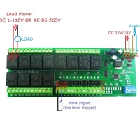 10ioa12 24v Channel Di-Do Plc Io Modbus Rtu Rs485 Relay Switch Expanding Module untuk Rumah Pintar Motor Ptz Monitor Keamanan