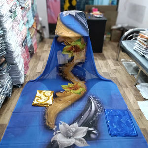 Tela Voile Alemana, Tejida, Estampada, de Peso Medio, Antiestática, para Vestidos de Mujer, 110 GSM, 58/60 Pulgadas, Conjunto Dirac de Somalia, Solo Venta al Por Mayor - Product Image 1