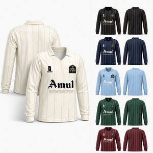 Chemises polo à manches longues personnalisées, broderie logo, taille oversize, col en V noir, style sport classique - Product Image 1