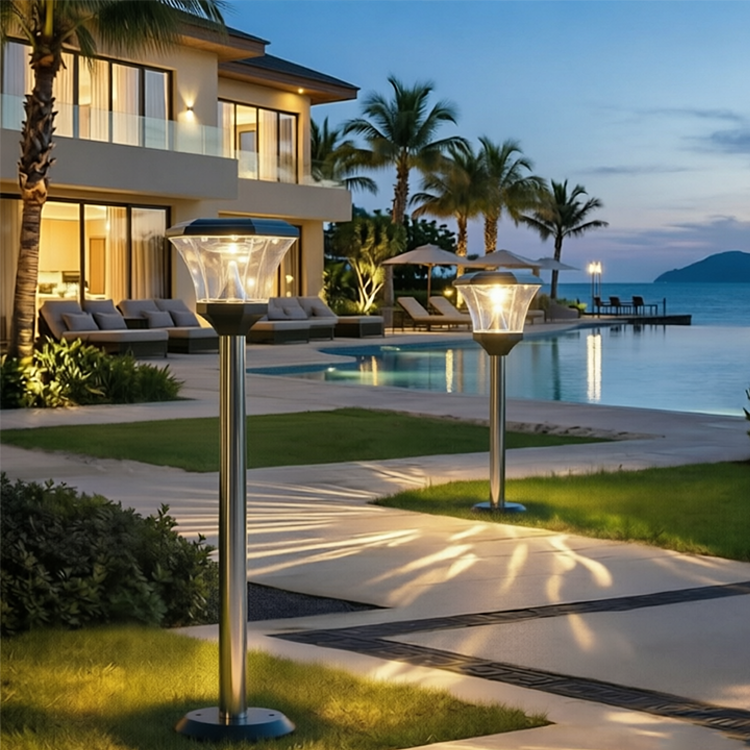 Outdoor IP65 Waterproof Garden Solar Lamps Led Pathway Lawn Lights for Yard Courtyard for Backyard Patio Railing Pool